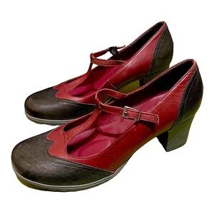 AEROS Santé Mary Jane Retro Vintage Shoes Dark Red Wine & Black …Size 41 (10)